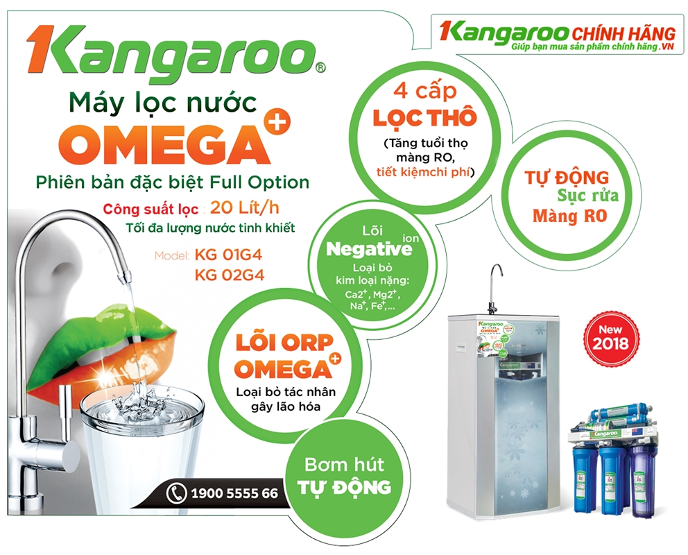 Máy lọc nước Kangaroo OMEGA+ KG01G4-KV